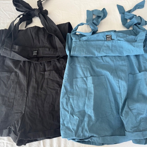 Pair of NEW SHEIN Casual And Loose Black Knot Strap Short Romper- Size Medium - Picture 4 of 4